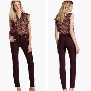 Lucky Brand Maroon Hayden Skinny Jeans Size 10 Size 30